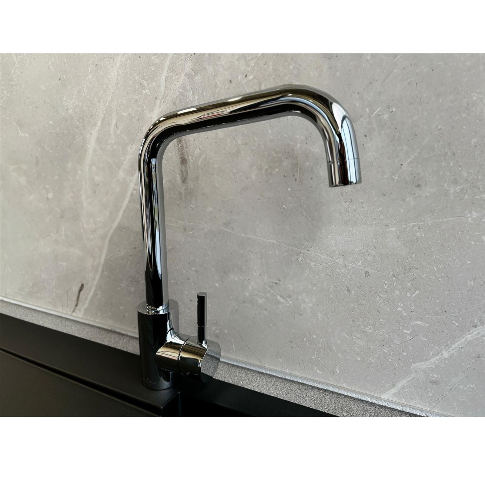 Reginox Salina CH Single Lever Square Neck Chrome Kitchen Mixer Tap